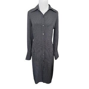 Maison Margiela Geometric Midi Silk Shirt Dress